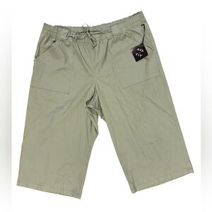 Green Wide-Leg Cotton Pants Sz 3X NWOT